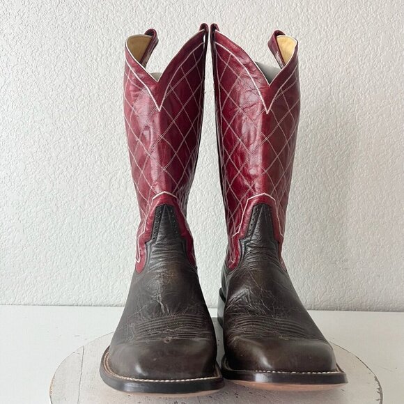 Rod Patrick Mens Cowboy Boots 15AA Antique Brown Mocha Bison Western Square Toe - Picture 6 of 13
